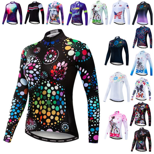 Weimostar Women's Cycling Jersey with Long Sleeves, Autumn Bike Gear - Vlad's Bike Bits