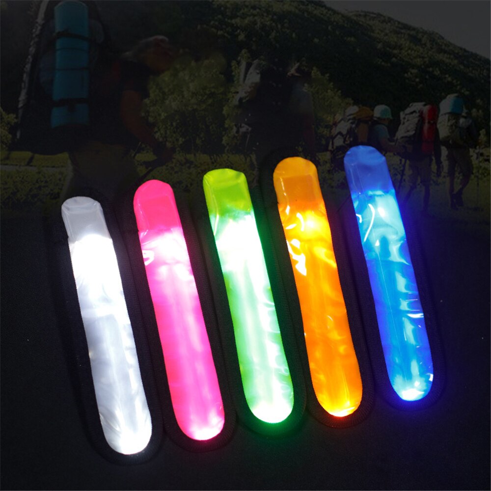 LED Luminous Night Running Armband Bike Light Safety Warning Outdoor Sports Reflective Belt Strap Snap Flash Arm Band Bracelet